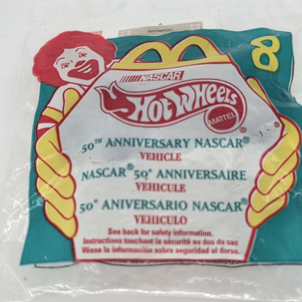 1998 Hot Wheels McDonald's #94 50th Anniversary NASCAR Happy Meal Toy #8 NIP